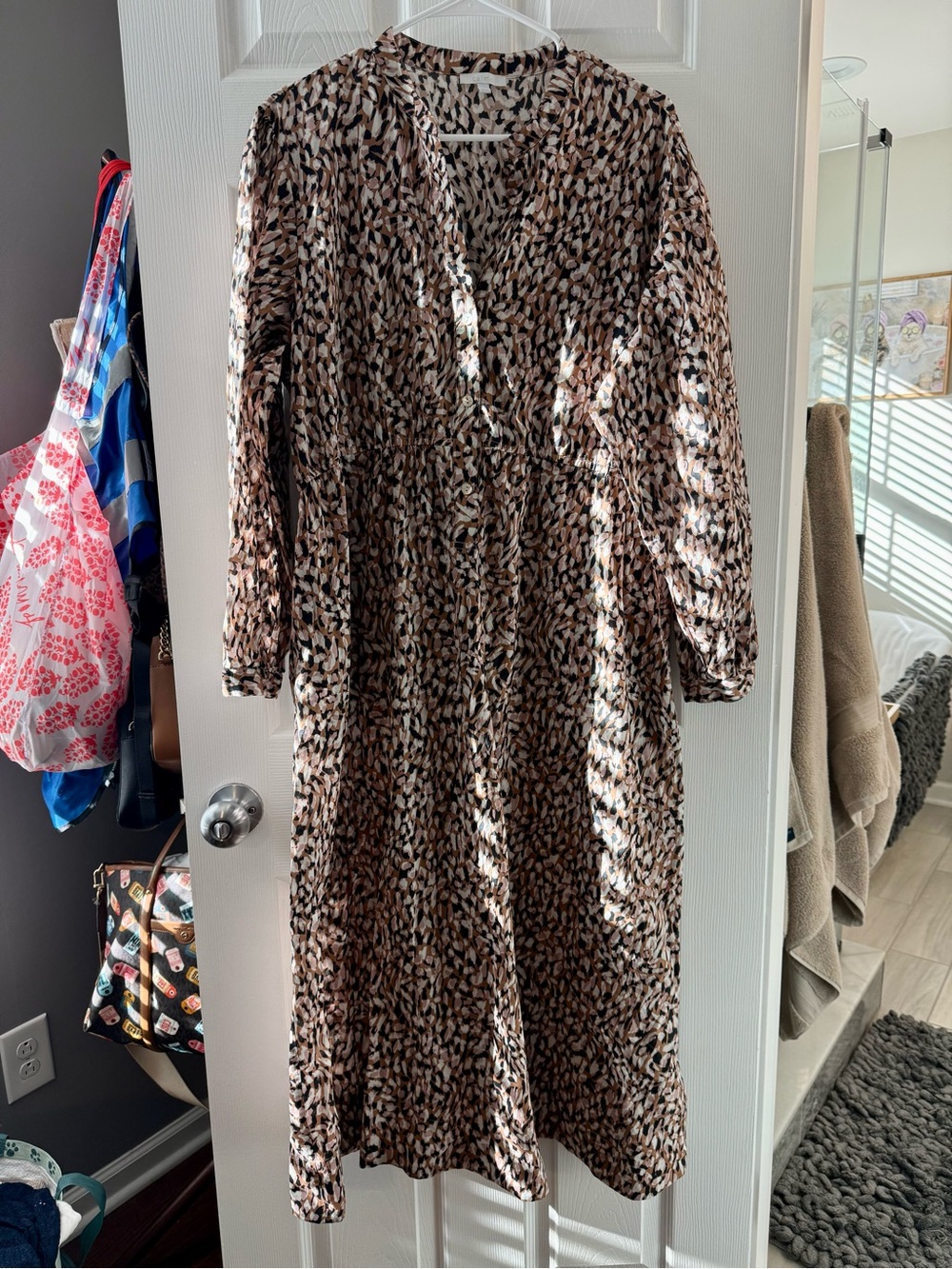 Calme Brown Black and Pink Dress Size Large